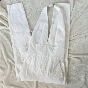 Aritzia White Halter Jumpsuit